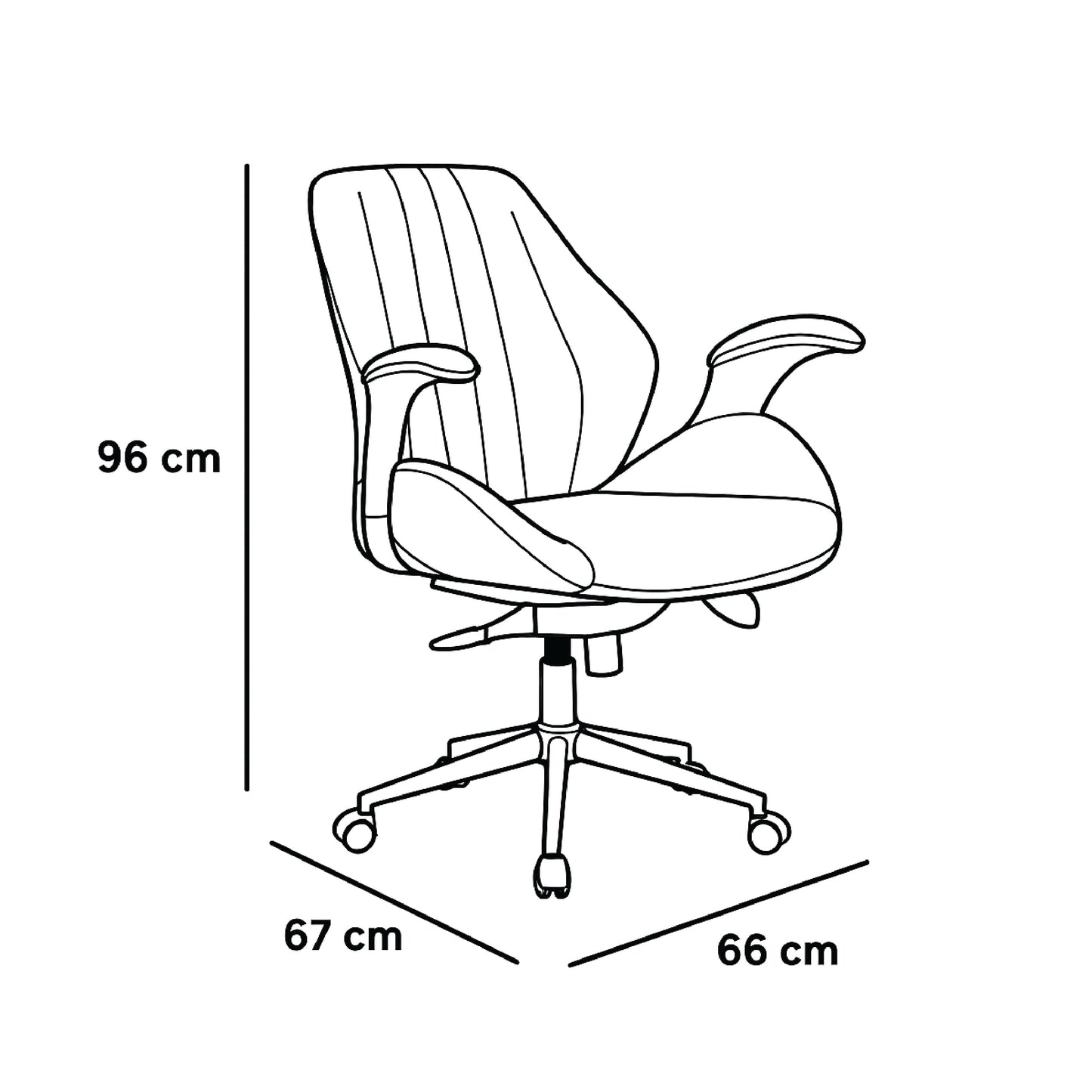 Mid Back Office Chair 96*66*67 CM - Brown - GL-312