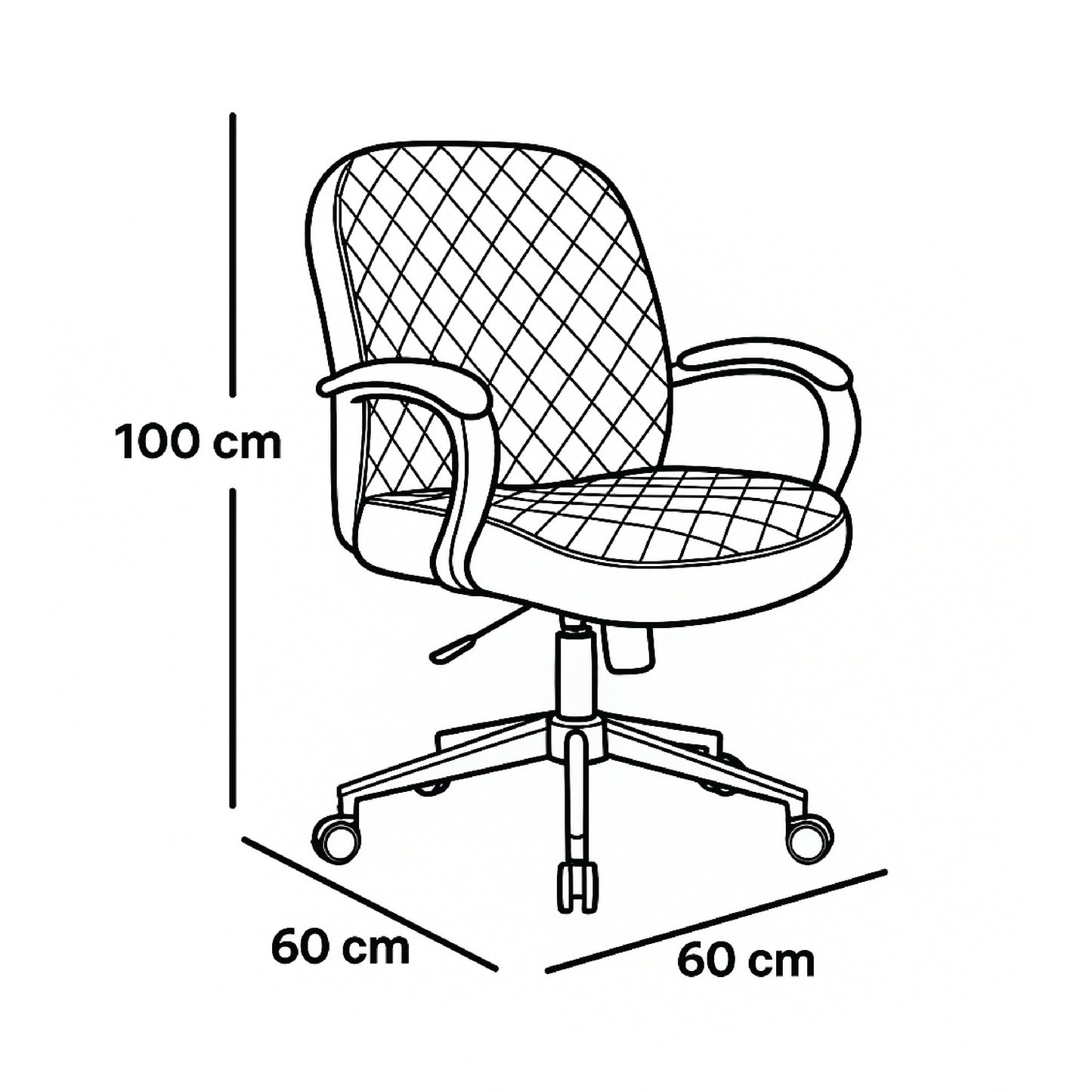 Mid Back Office Chair 100*60*60 cm - Burgundy - GL 301