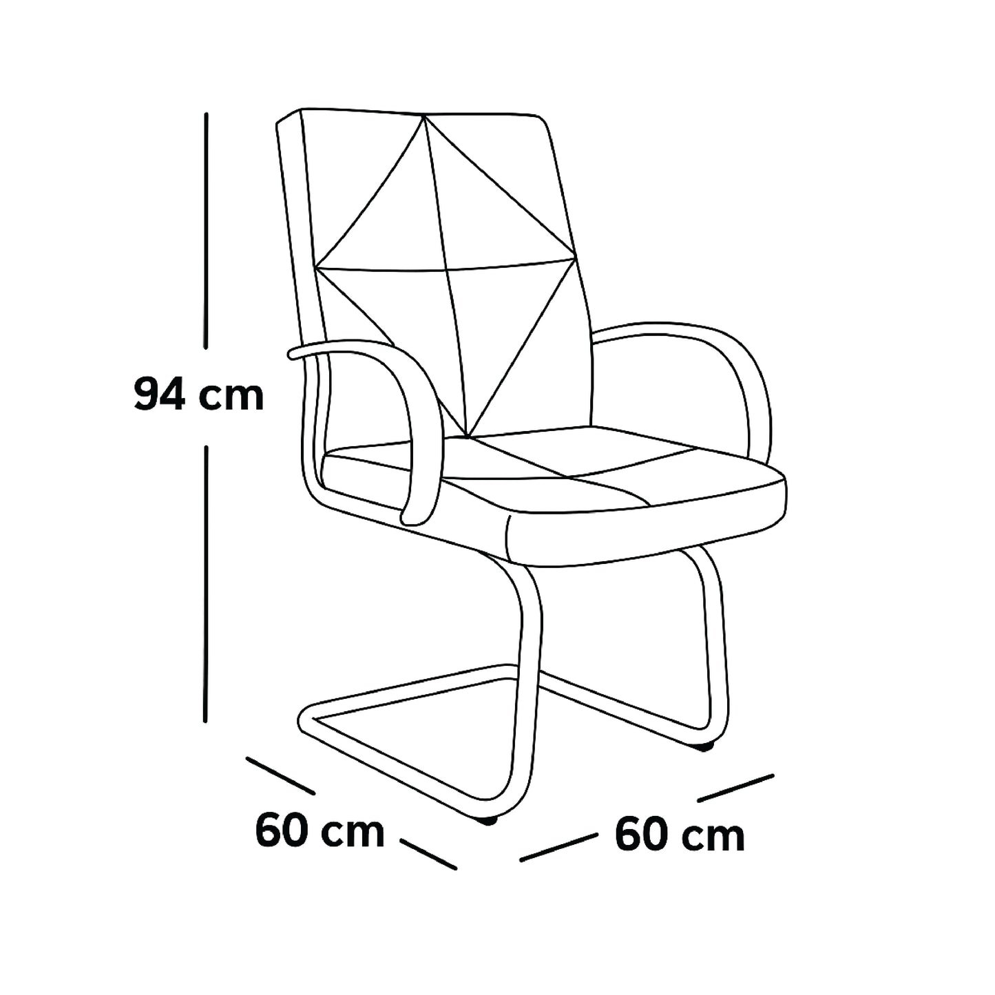 Visitor Chair 90*60*60 CM - Black - GL 306