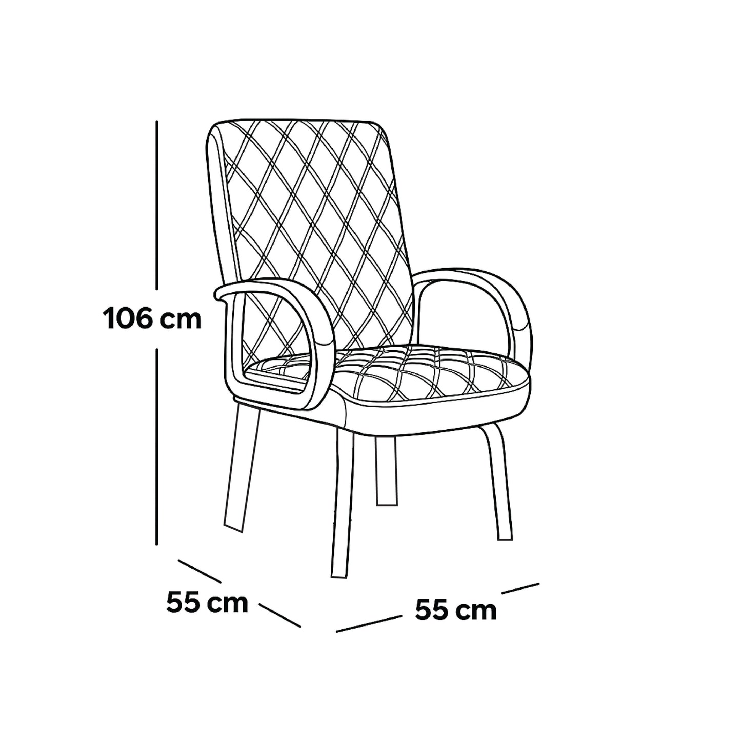 Visitor Chair 106*55*55 CM - Black - GL 201