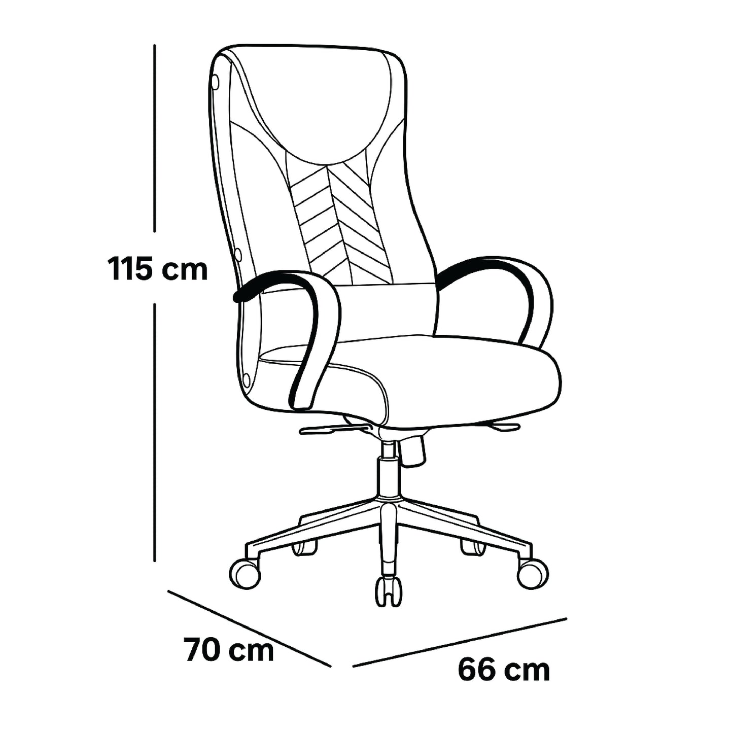 Executive HIGH BACK Chair 115*66*70 CM - BLACK - GL 206
