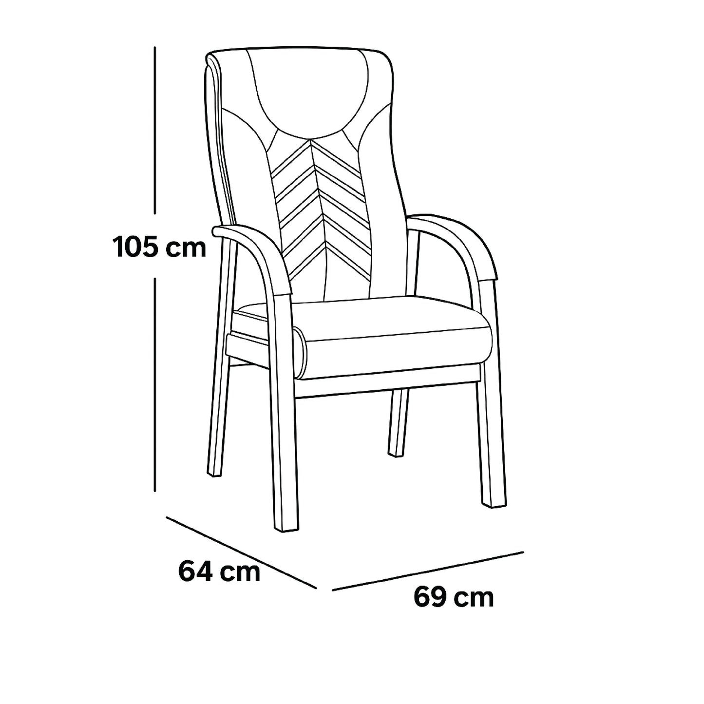 Visitor Chair 106*96*64 cm - Black - Model GL-206