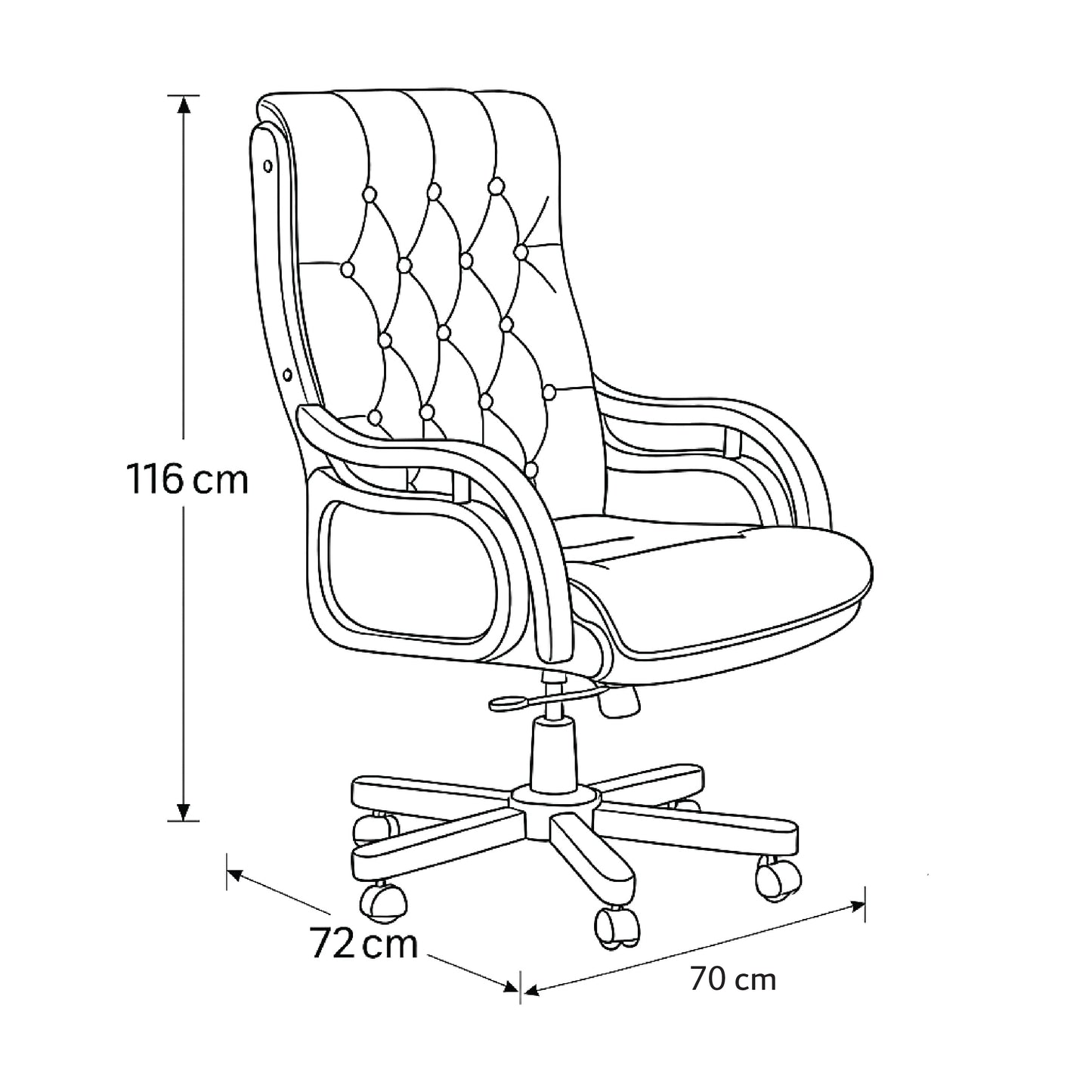 Executive HIGH BACK Office Chair 116*70*73 CM- BLACK - Model GL-207