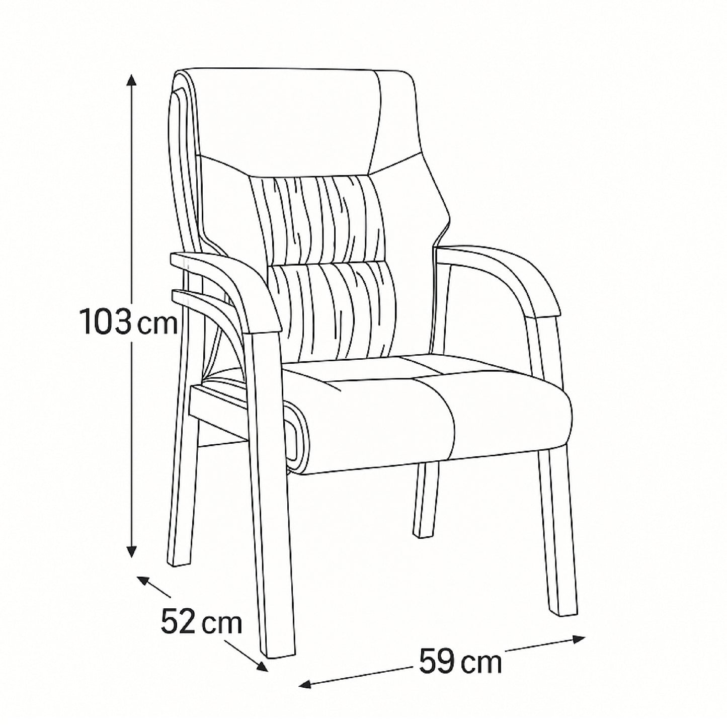 Visitor Chair 103*59*52 CM - Black - GL 204