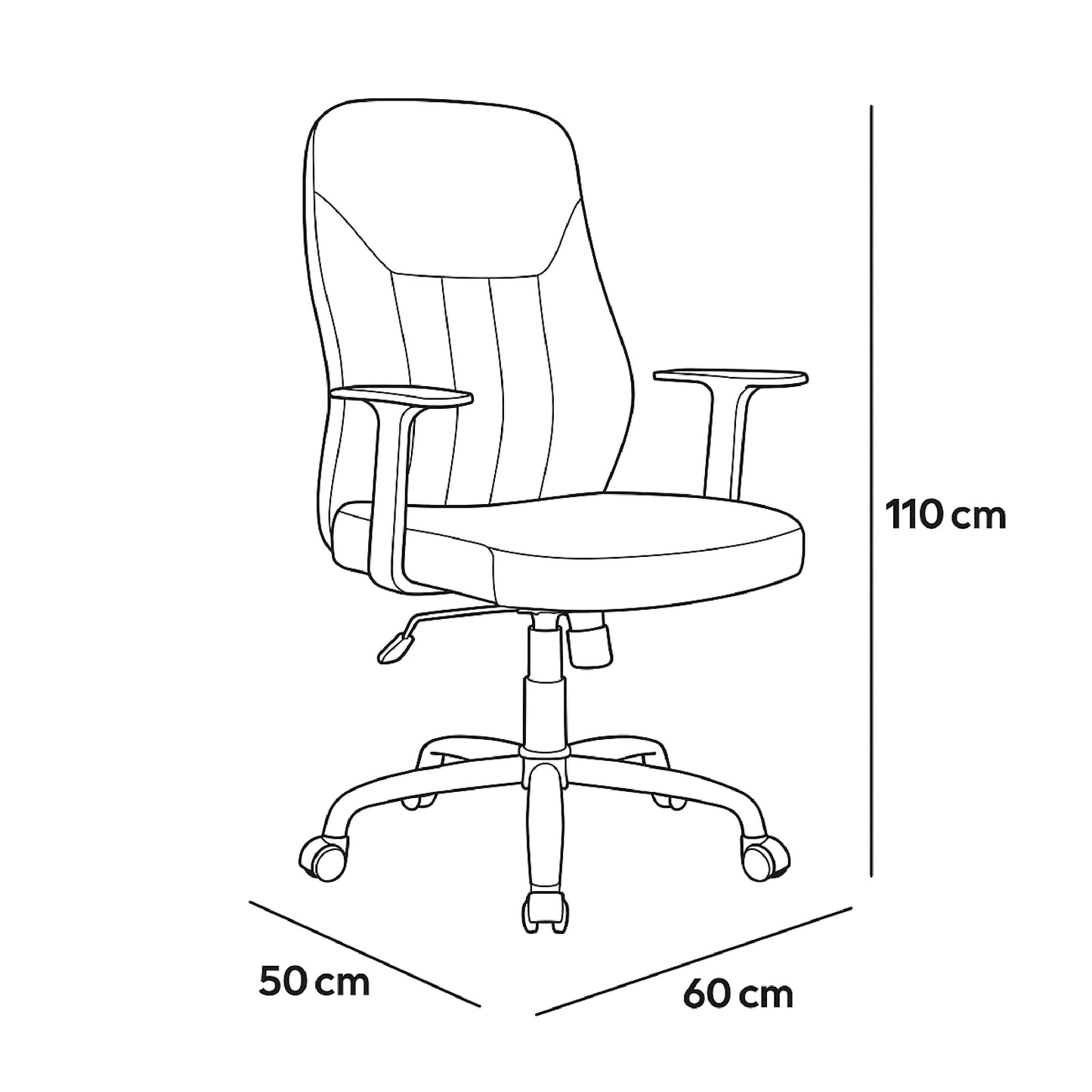 Low-Back Office Chair 110*60*50 cm - Black - Besty