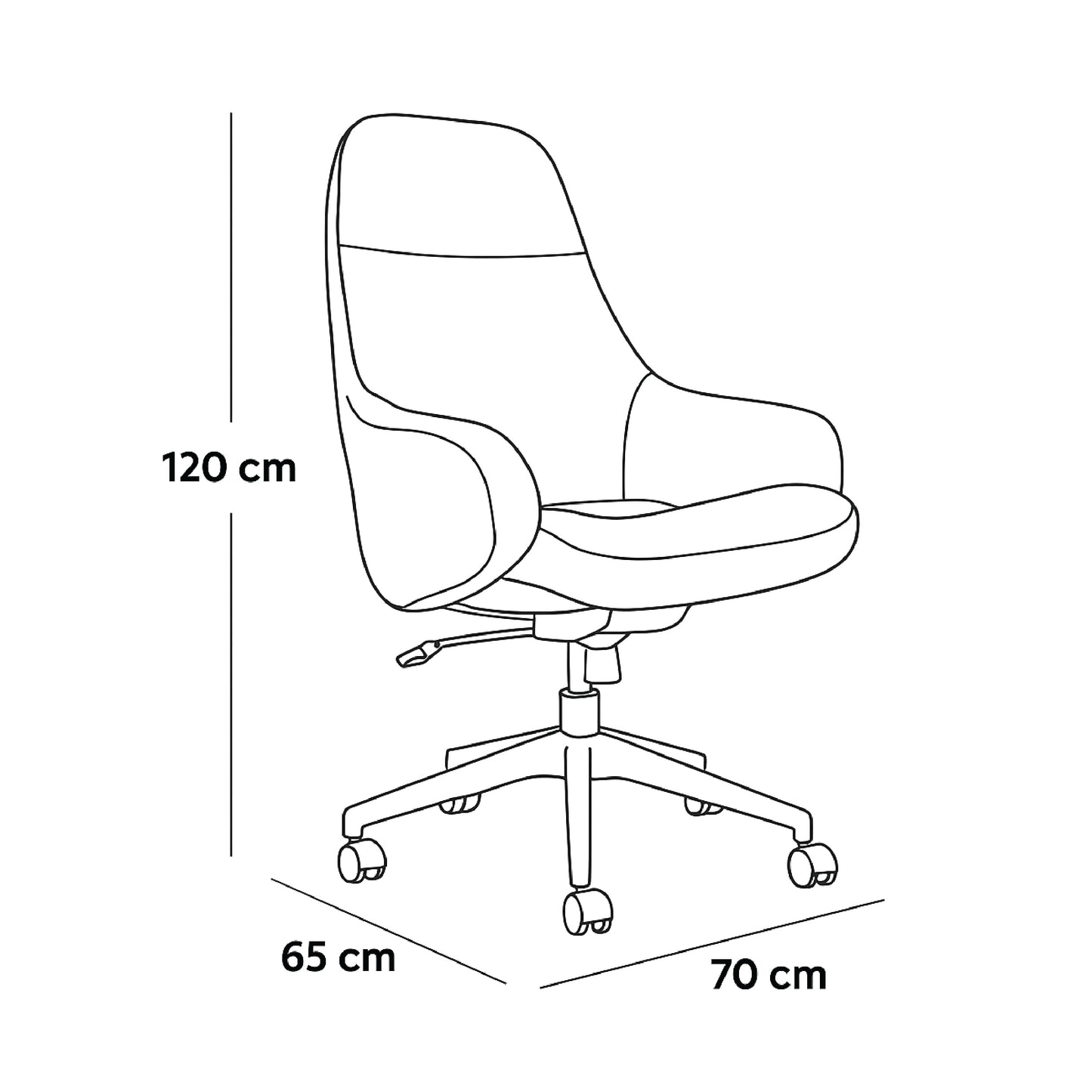 High Back Office Chair 120 x 70 x 65 - Black - Z 8001