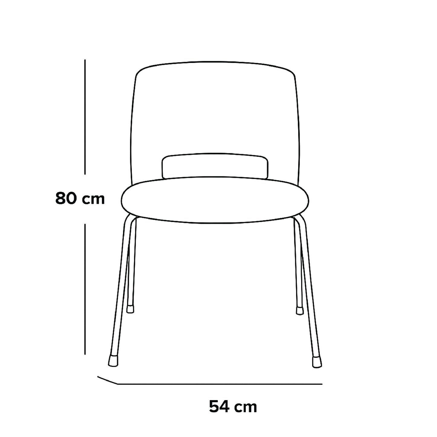 Yellow Modern Plastic Chair with Cushioned Seat 80*54*54 cm - Yellow - ZT001-3