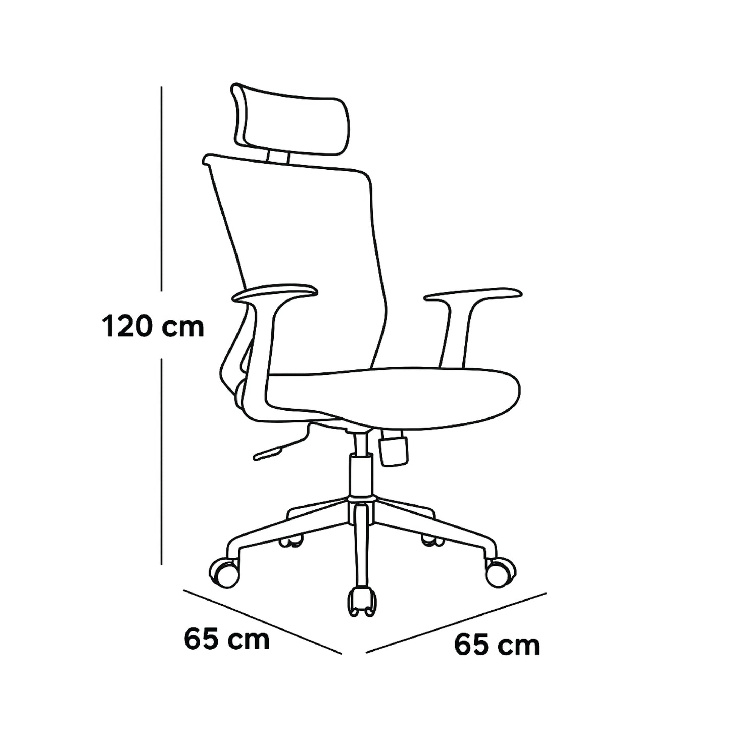 High Back office chair 120 x 65 x 65 cm - Black - Z 859 D