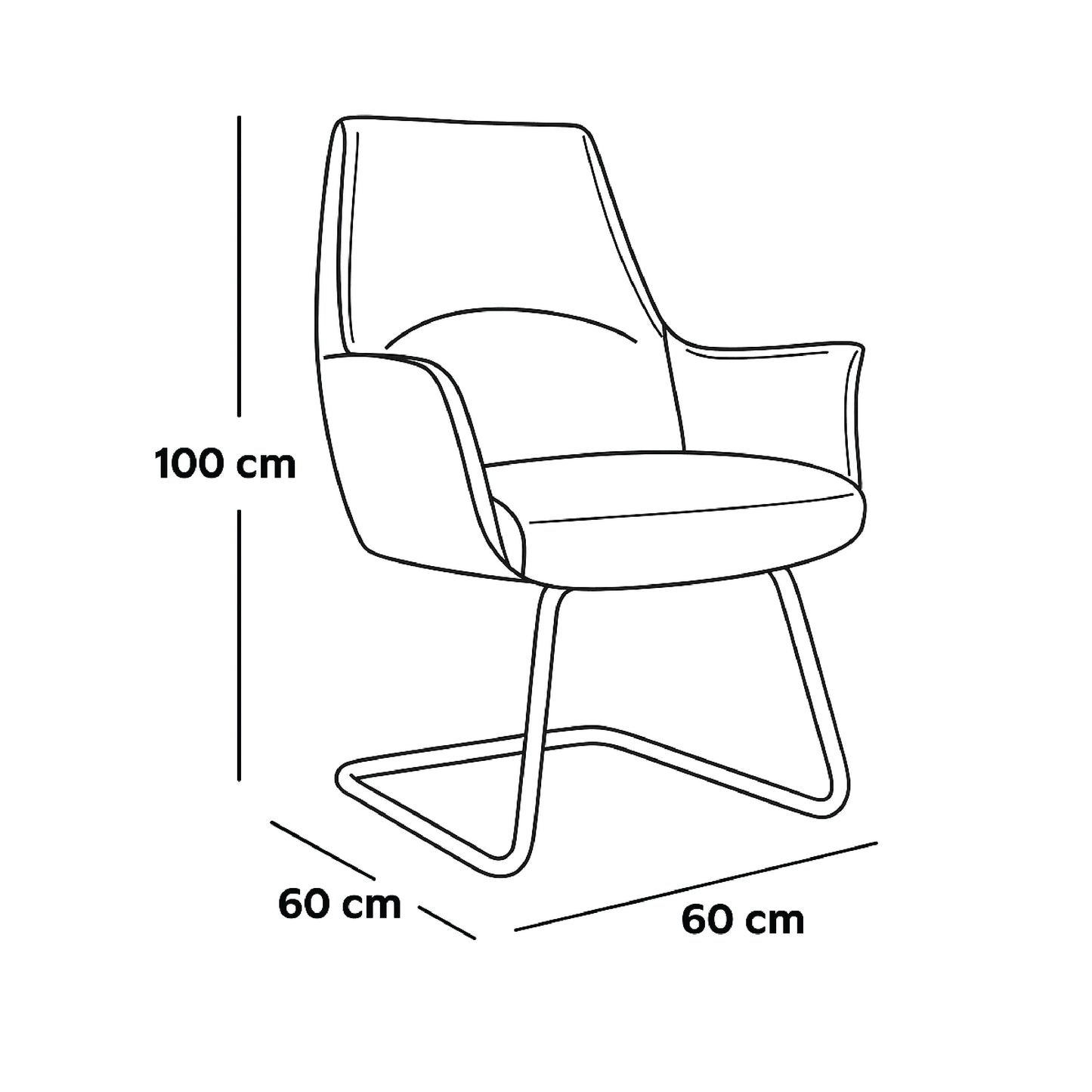 كرسي زائر 100×60×60 سم - أسود - موديل GL-330