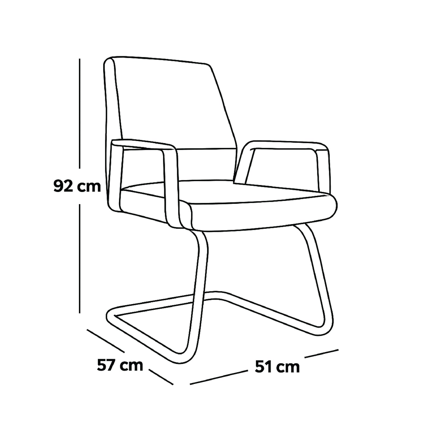 كرسي زائر 92×51×57 سم - أبيض - موديل GL 414
