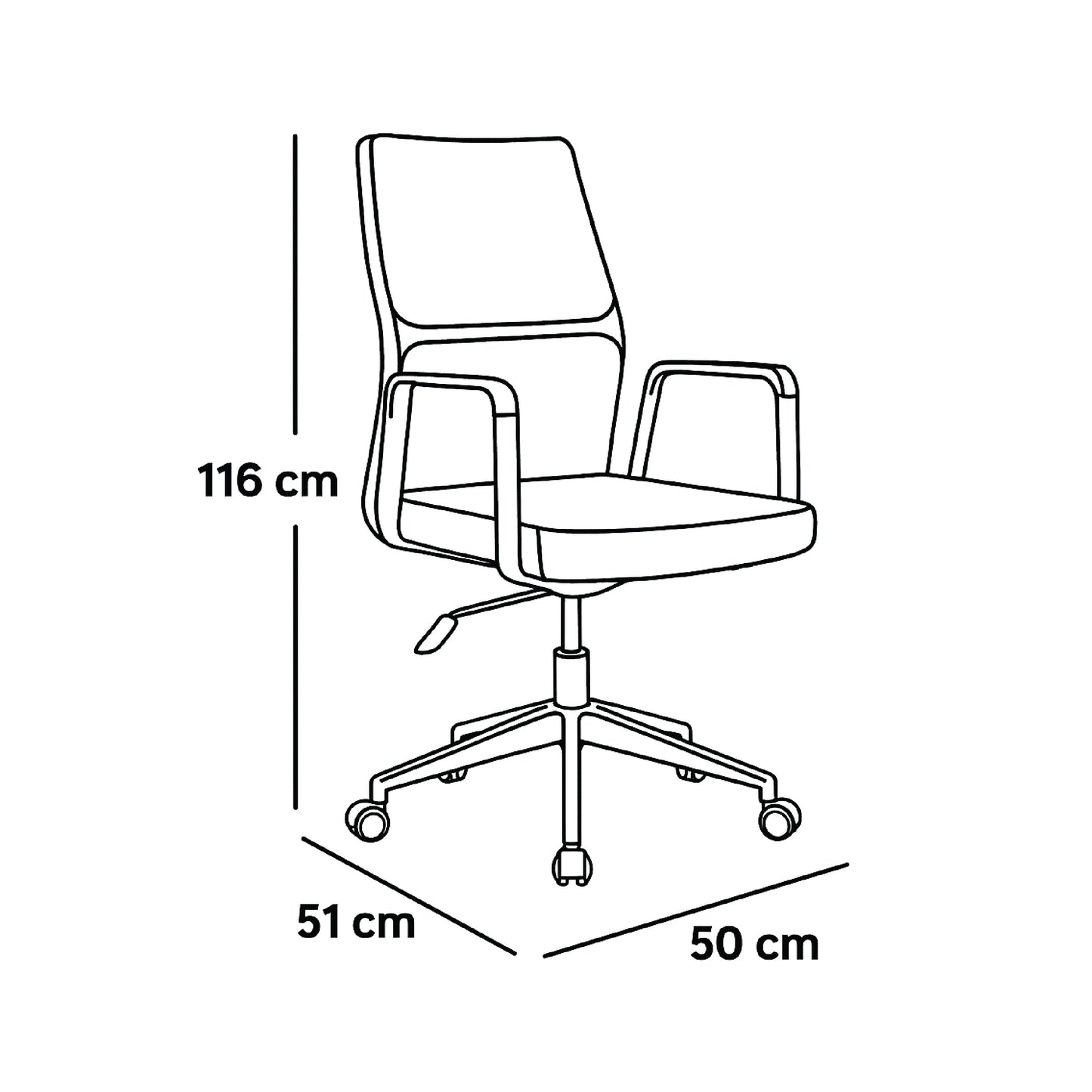 Mid-Back Executive Chair 116*50*51 CM - Beige - GL 321