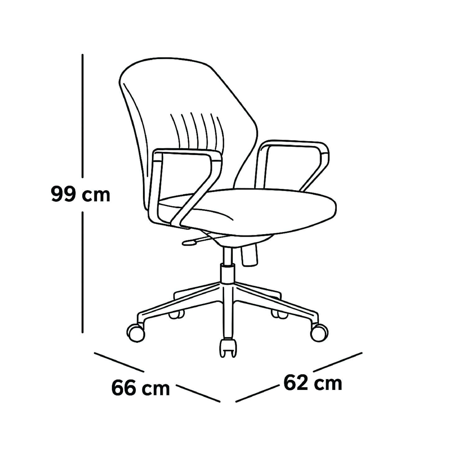 Mid-Back Executive Chair 99*62*66 CM - Brown - GL 318