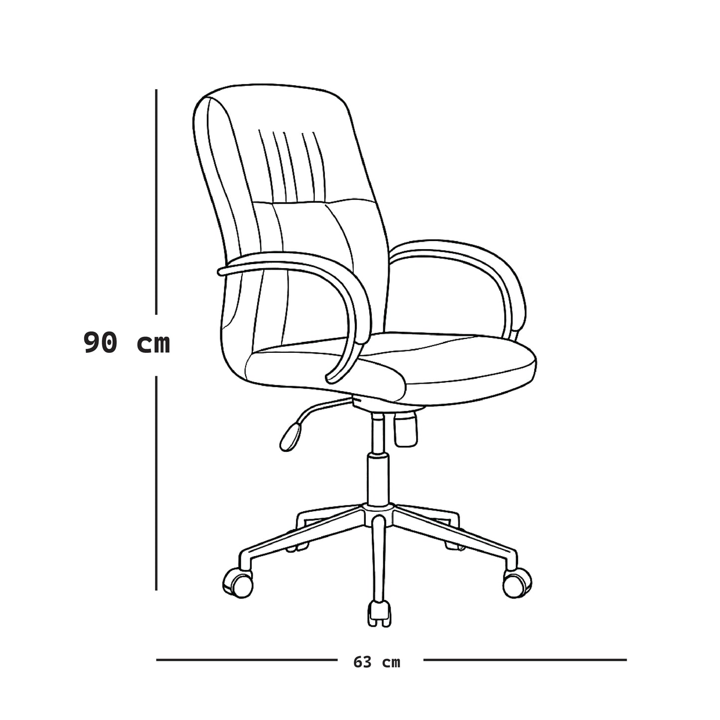 Mid-Back Executive Chair 90*63*63 CM - Brown - GL 322