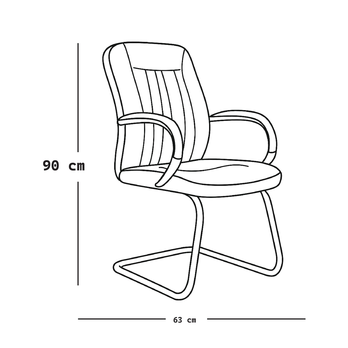 كرسي زائر 90×63×63 سم - بني - موديل GL 322