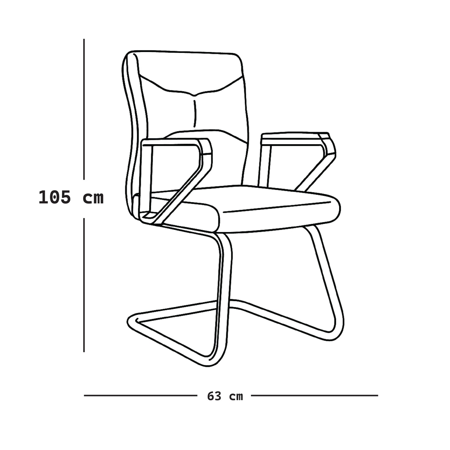 Visitor Chair 105*63*63 cm - Brown - GL 319