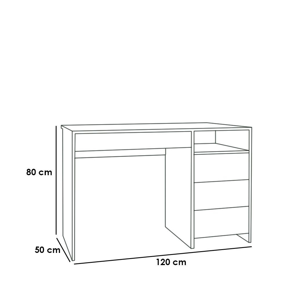 Desk 120 x 50 x 75 cm - Wooden and Beige - AZ1071