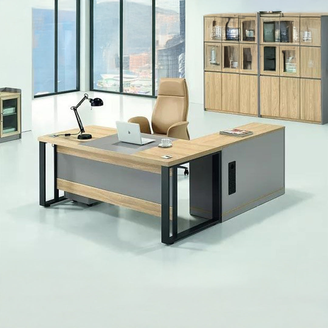 Desk 180 x 60 x 75 - wooden and black - AZ1275