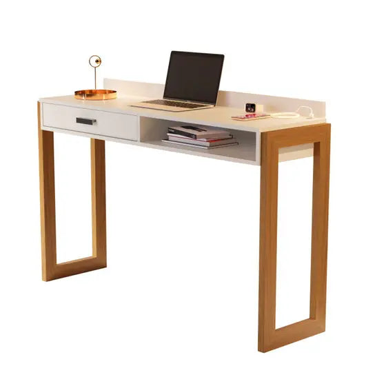 Desk 75 x 180 x 80 cm - Wooden and White - AZ11125