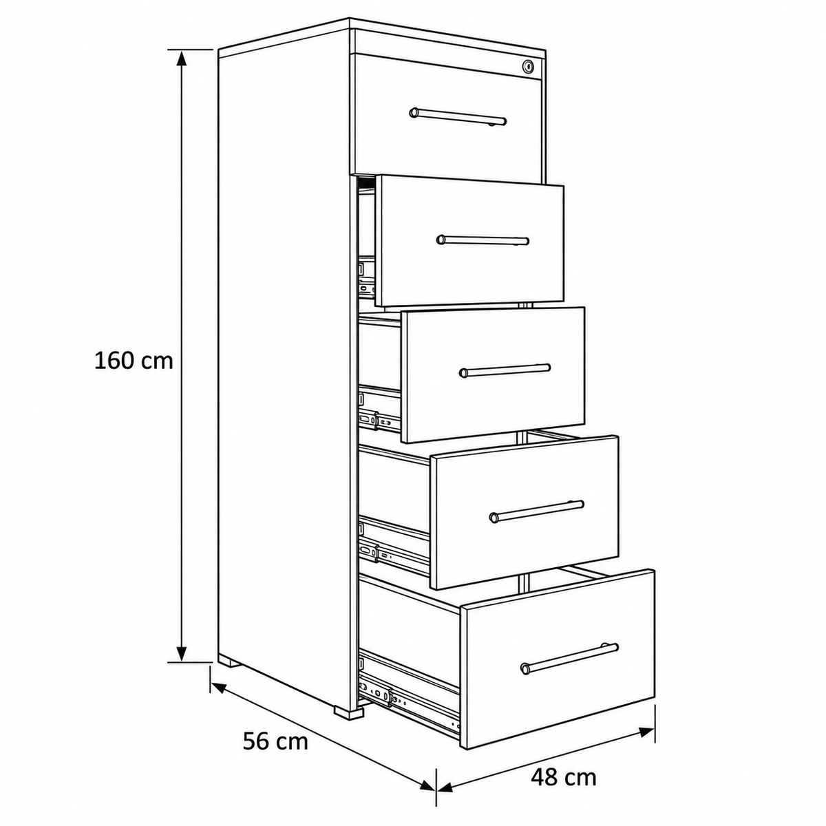 Unit Drawer – 5 Drawers – 48 × 56 × 160 cm – AZ10113