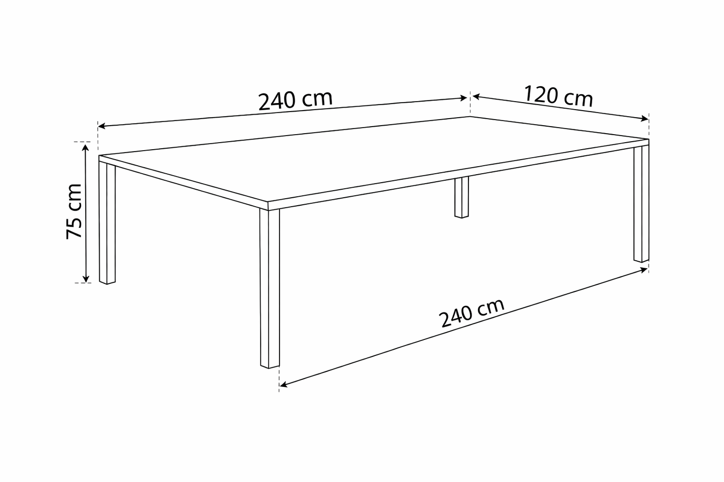 Meeting table 240 x 120 x 75 cm - wooden - AZ111125