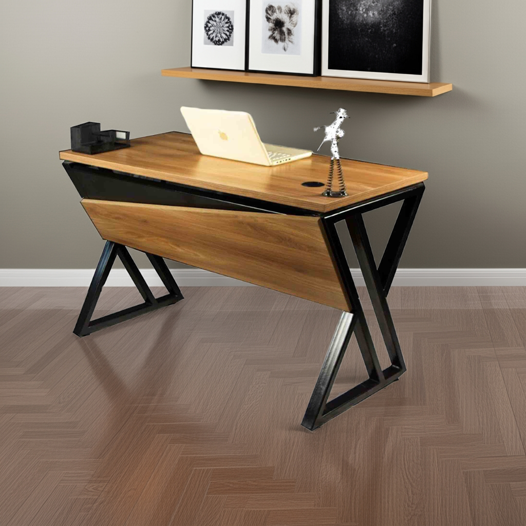 desk 120*60*75 CM -black and wooden - AZ1264