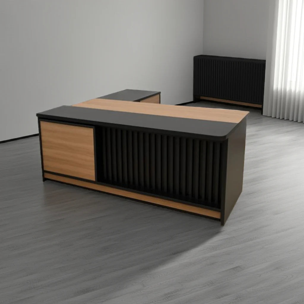 Desk 75*200*80 CM - Wooden and Black - AZ12076