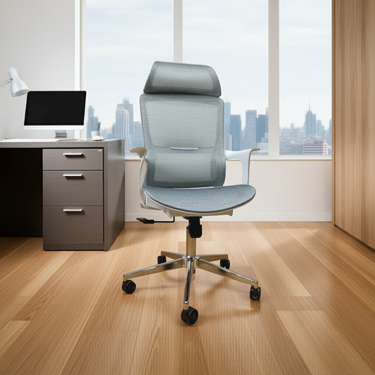 كرسي مكتب ظهر عالي 137×60×58 سم - رمادي - 834AW