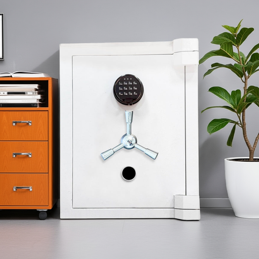 خزينة ستيل مقاوم للحريق - أبيض - 60 × 50 × 50 سم MH-700