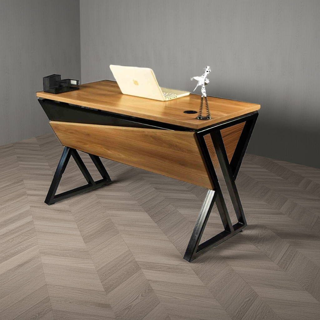 desk 120*60*75 CM -black and wooden - AZ1264
