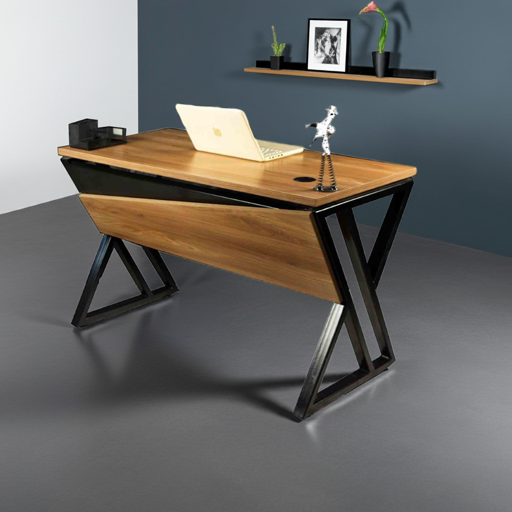 desk 120*60*75 CM -black and wooden - AZ1264