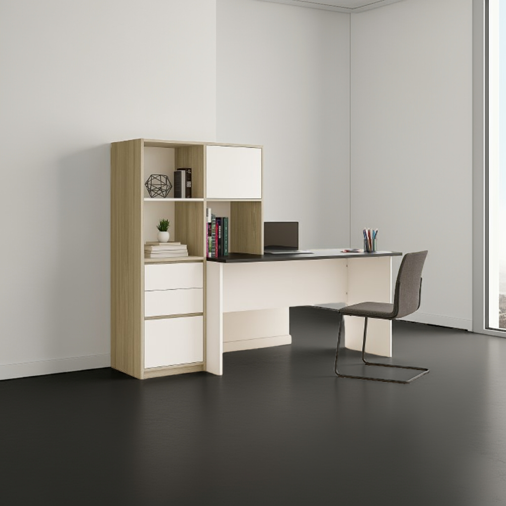 مكتب بمقاس 120 × 60 × 75 سم - خشبي وأبيض - AZ1182