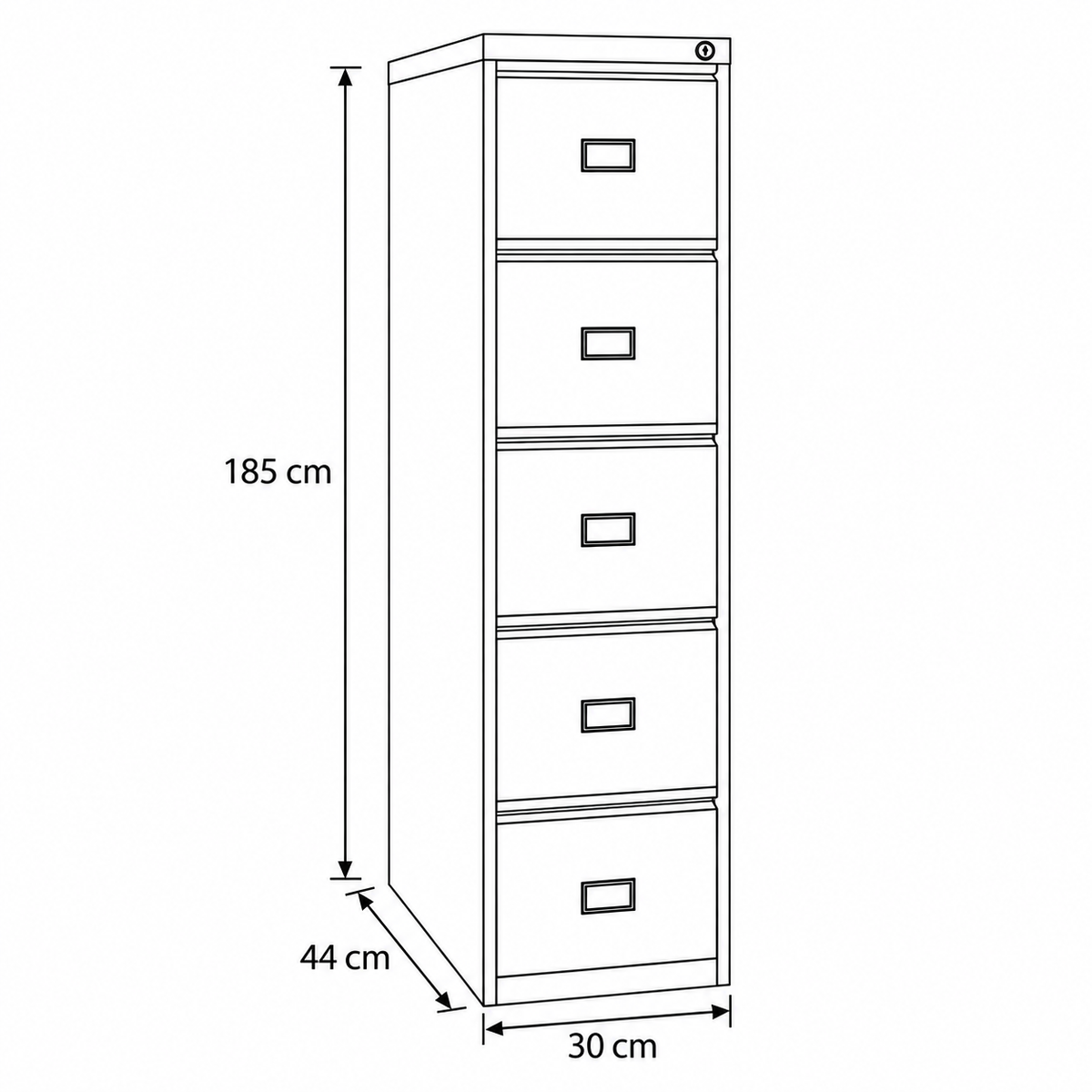دولاب معدني بمقبض غاطس – 30 × 44 × 185 سم – 1x5 – AZ50093