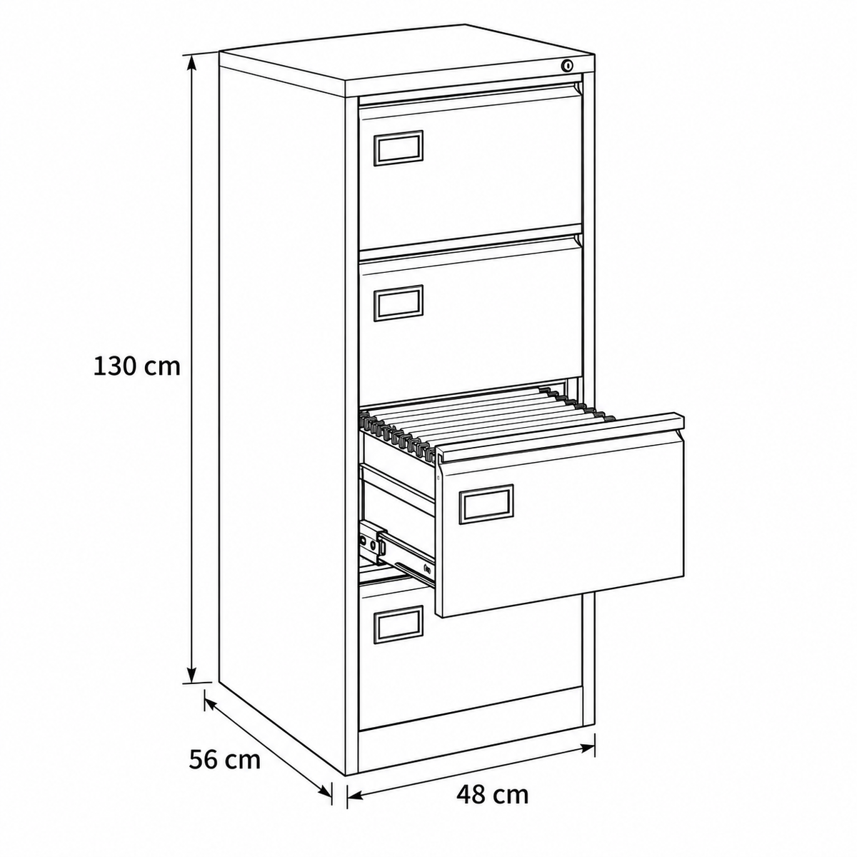 Unit Drawer – 4 Drawers – 48 × 56 × 130 cm – AZ10109