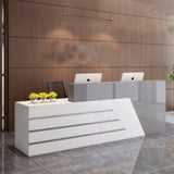 كاونتر بمقاس 200 × 80 × 110 سم - أبيض ورمادي - AZ1161
