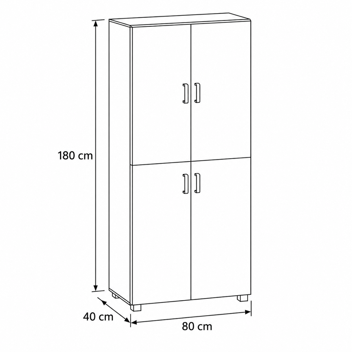 Document Cabinet – 2 Doors – 80 × 40 × 180 cm – Brown – AZ50122