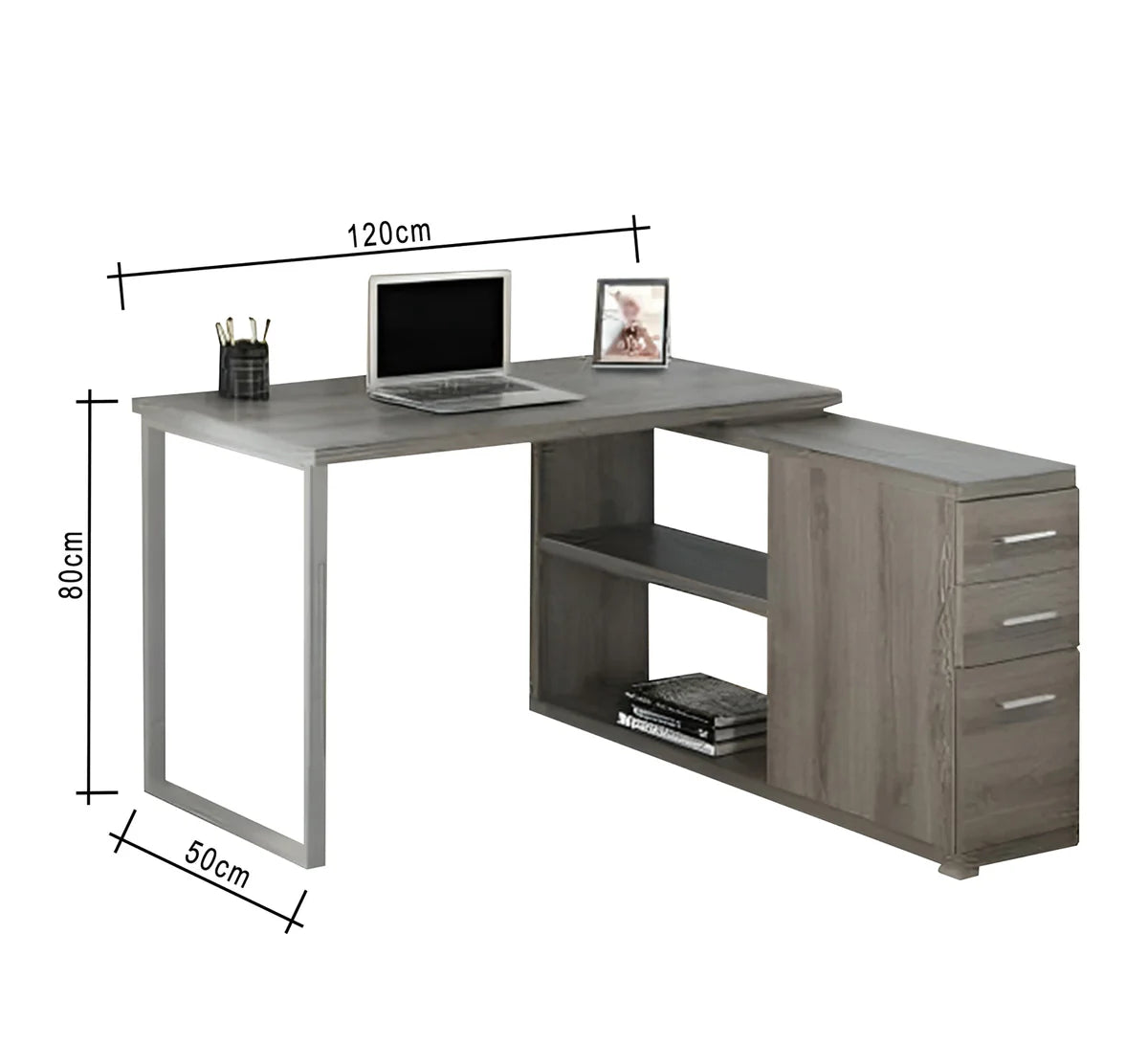 Desk 120 x80 x 50 cm - Gray - AZ1096