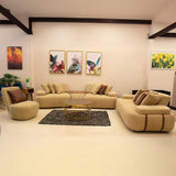 Modern Sofa Set 3 Pieces (Beech Wood, Plywood, Pine) – Color: Beige – Jenin