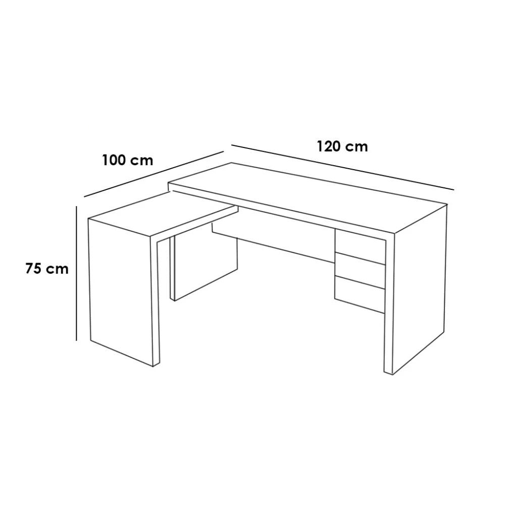 Desk 120 x 100 x 75 cm - Beige - AZ1154