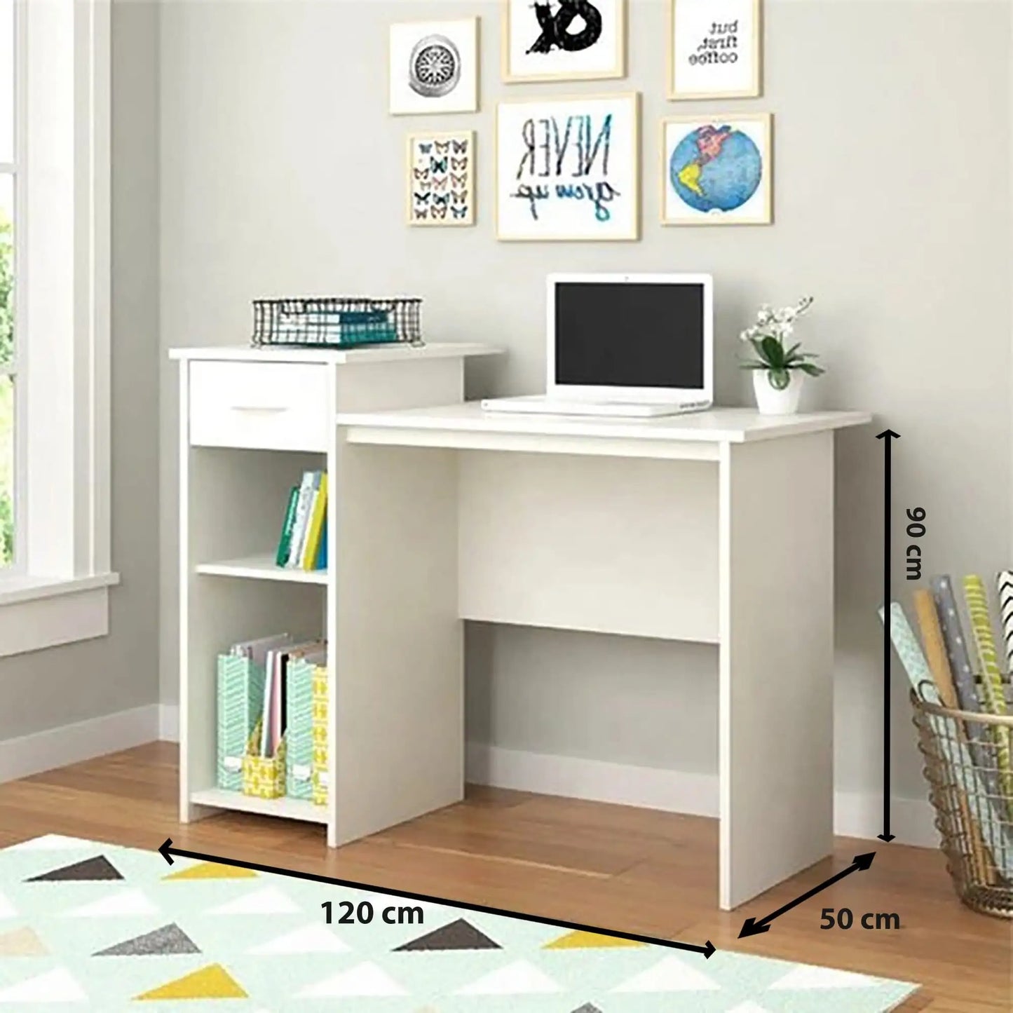 مكتب بمقاس 100 × 50 × 75 سم - أبيض - AZ1171