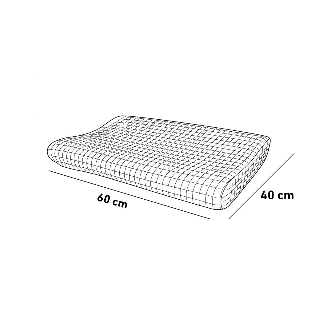 Curvy Memory Foam Pillow - 60*40 cm - White - AZ50065
