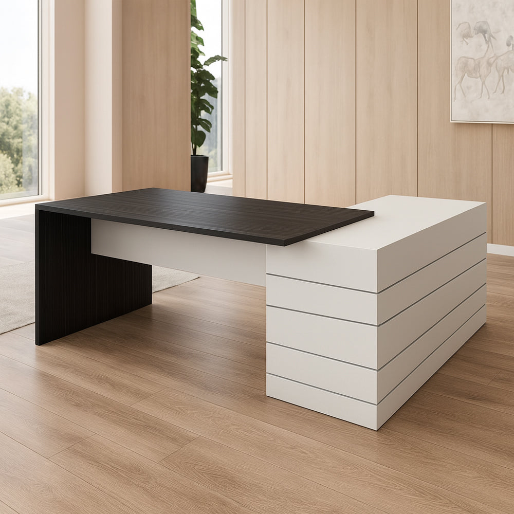 Desk 200 x160 x 80 cm - black& white - AZ1107