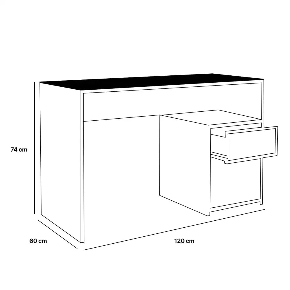 Desk 120 x60 x74cm -wooden & white - AZ1099