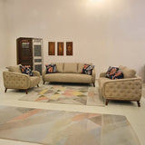 Modern Sofa Set 3 Pieces (Beech Wood, Plywood, Pine) – Color: Beige –Classico