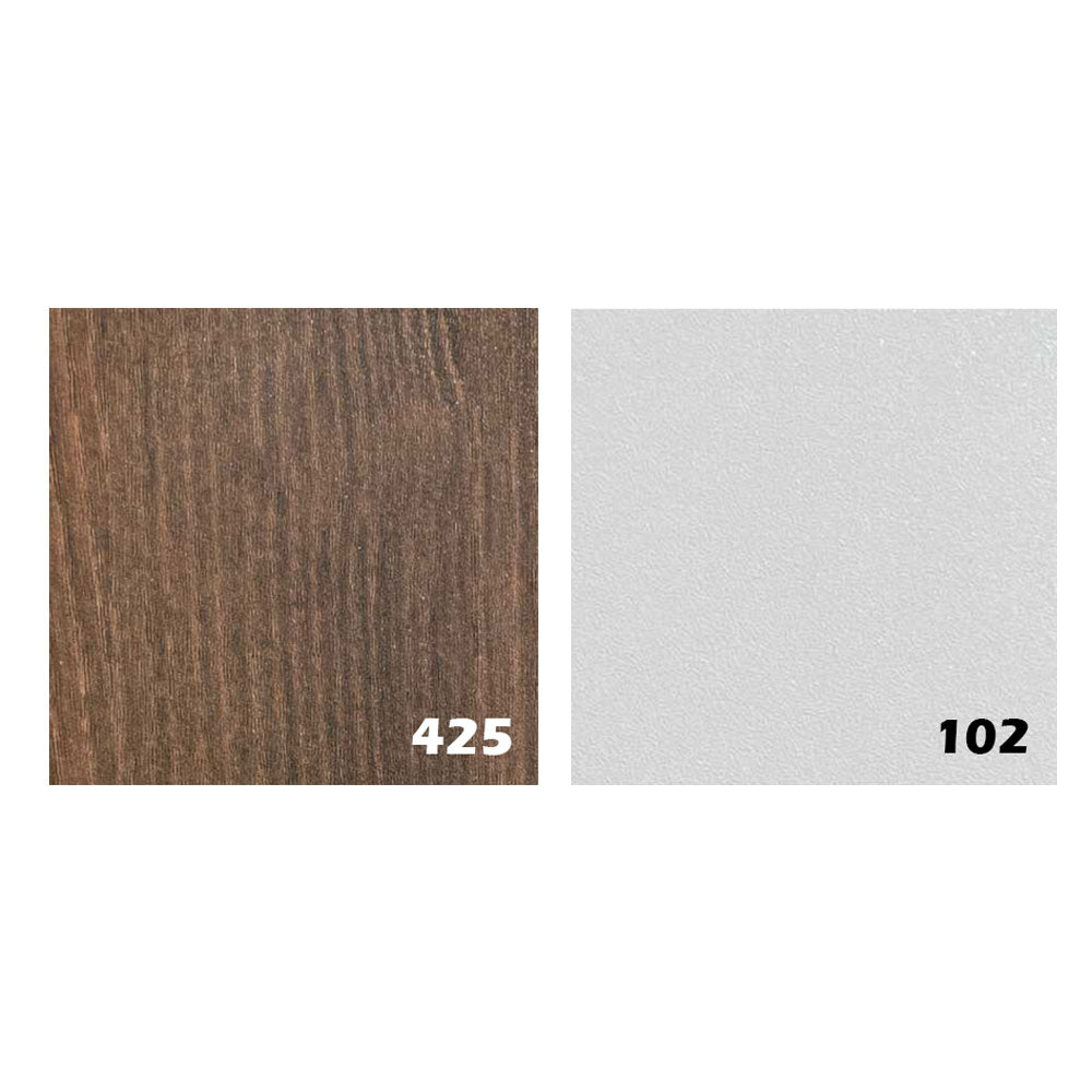 مكتب 120×60×75 سم + وحدة متصلة (2 ضلفة + درج) – خشبي وأبيض – AZ1192