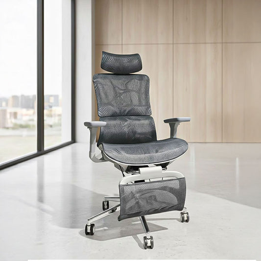 كرسي مكتب ظهر عالي 124×76×70 سم – رمادي – JF10110