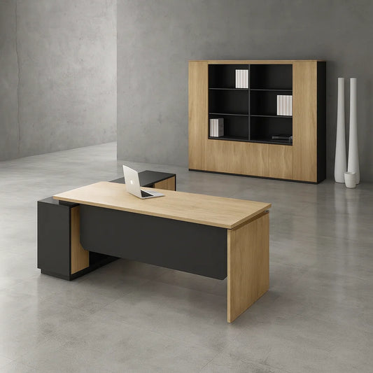 Desk 200*80*75 CM - Wooden and Black - AZ120119