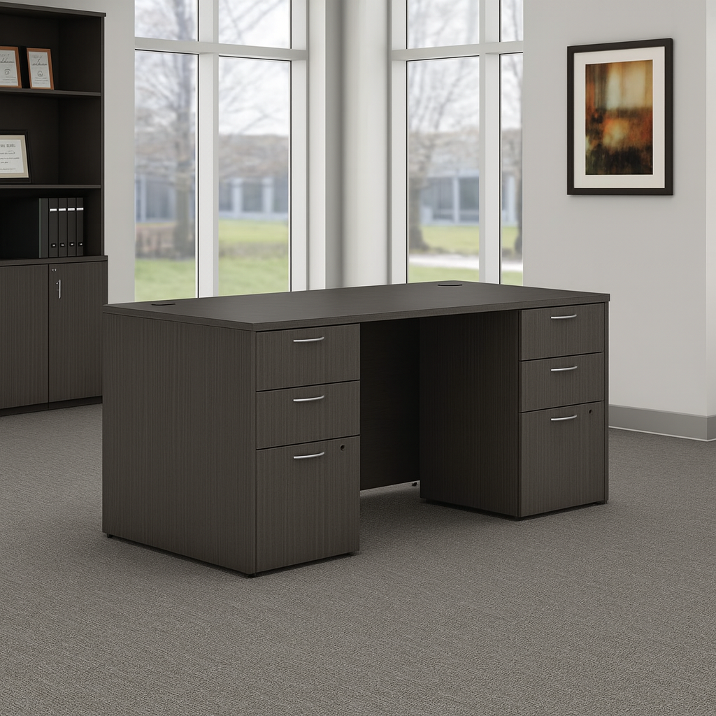 Desk 75 x 200 x 80 cm - Brown - AZ11145