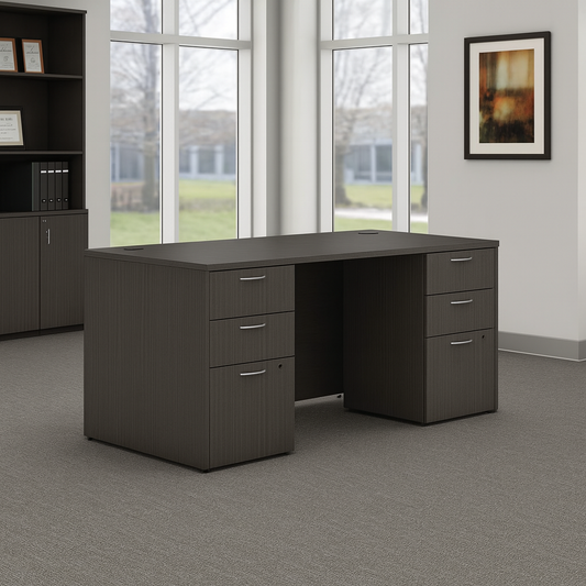 Desk 75 x 200 x 80 cm - Brown - AZ11145