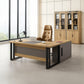 Desk 180 x 60 x 75 - wooden and black - AZ1275