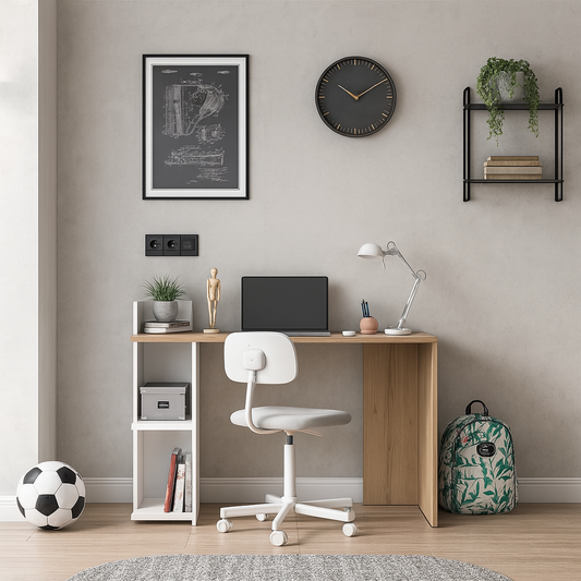 Desk 120 x 40 x 80 cm - White and Brown - AZ1077